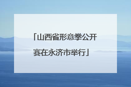 山西省形意拳公开赛在永济市举行